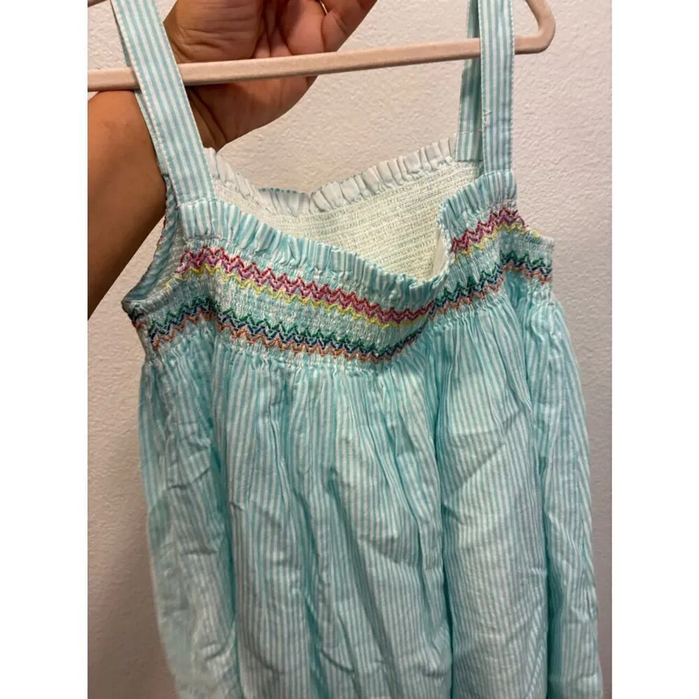 Mini Boden Light Blue Parrot Applique Sundress